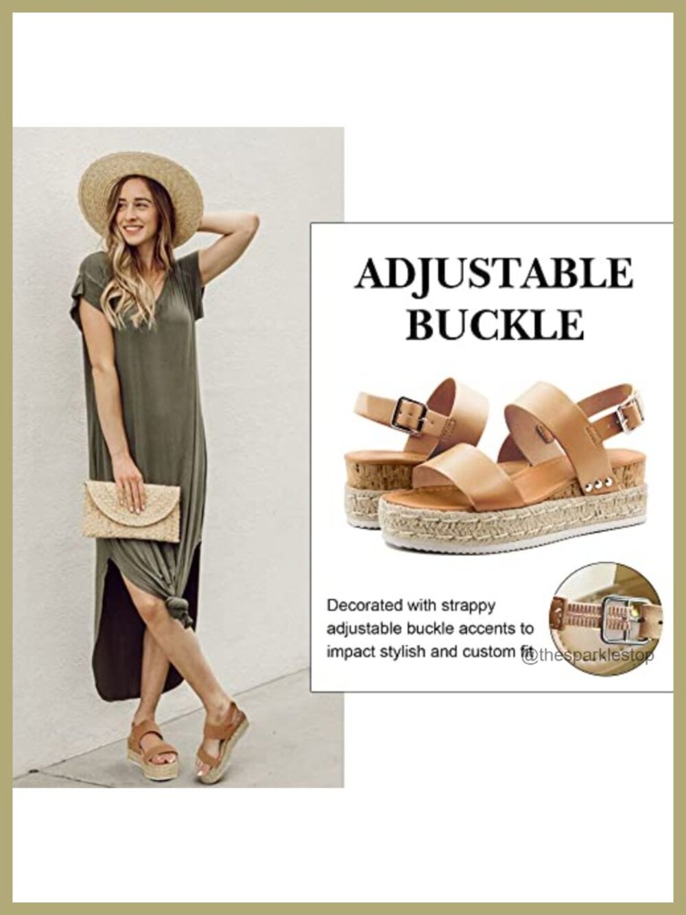 Espadrilles Wedge Sandals Ankle Strap Buckle Open Toe Studded Platform - Picture 2 of 6